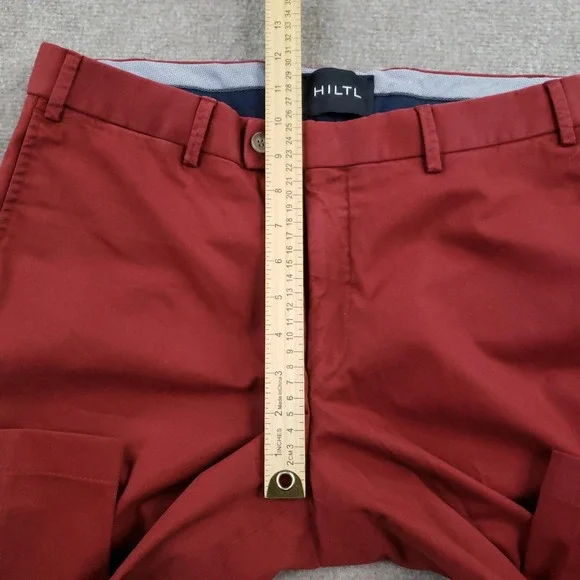 HILTL Pants Mens 36x32 (Fits 34x32) Red‎ Parma Contemporary Fit Stretch Chino